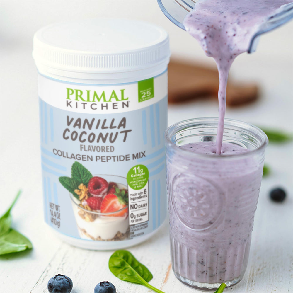 Primal Kitchen ingredientes: leche de coco en polvo y vainilla natural visibles