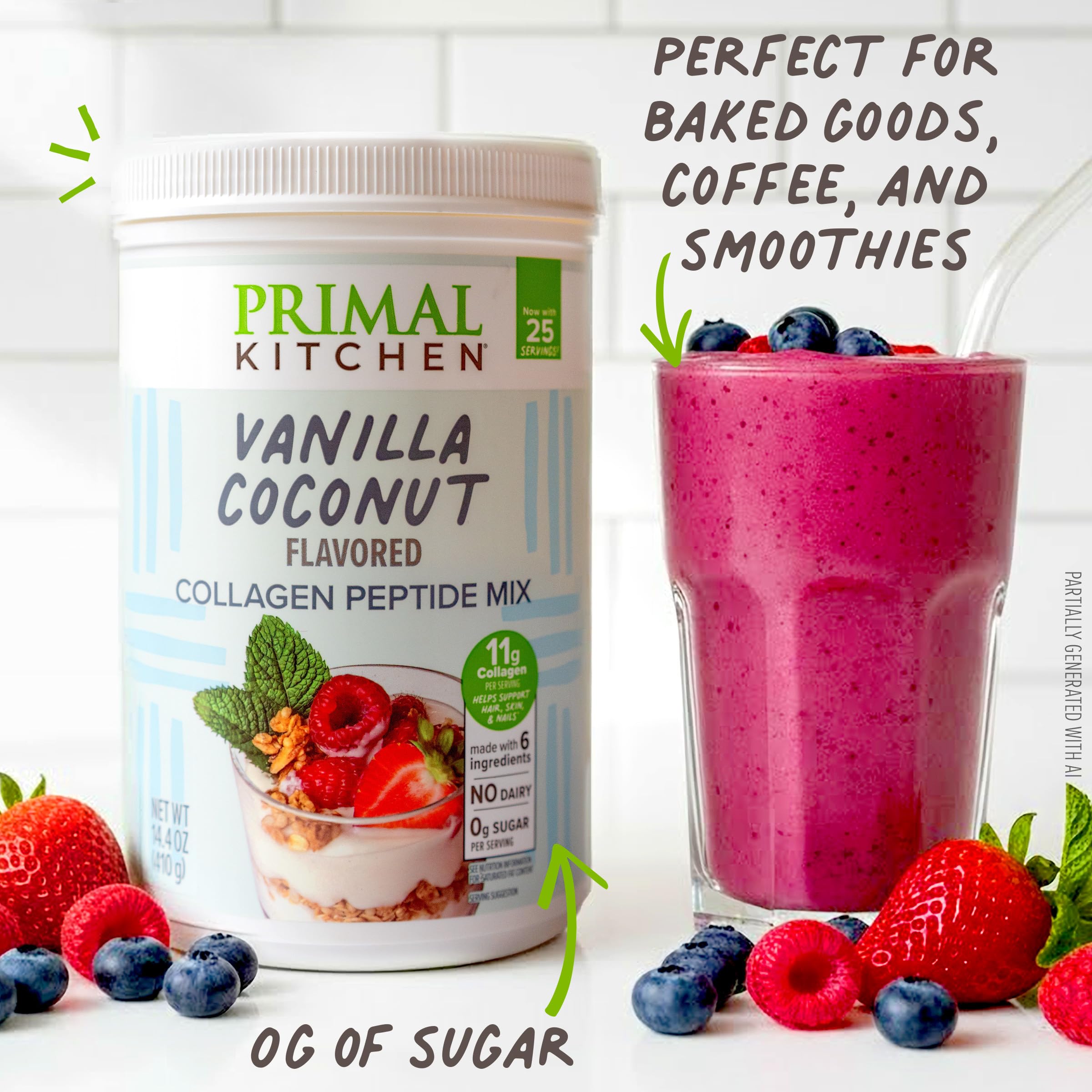 Primal Kitchen vaso con mezcla disuelta lista para beber, fácil y cremosa