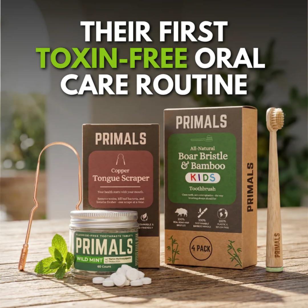 PRIMALS cepillo en baño familiar, estilo de vida eco-consciente