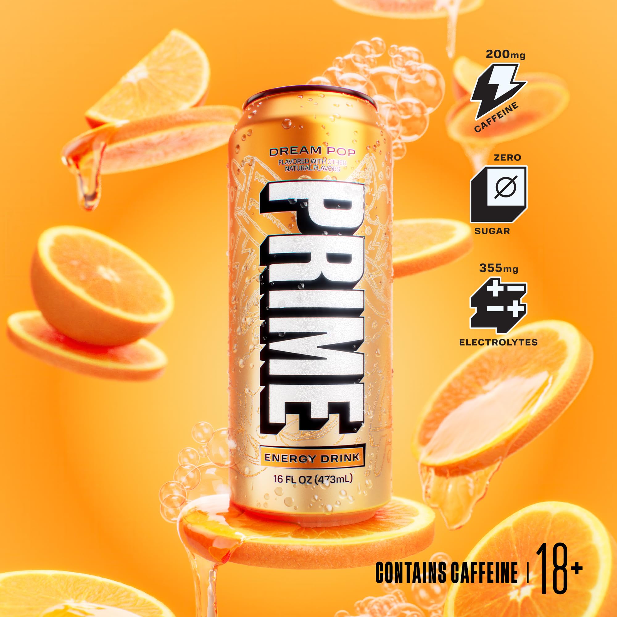 PRIME HYDRATION lata DREAMPOP abierta con vapor, sugiriendo frescura y recarga