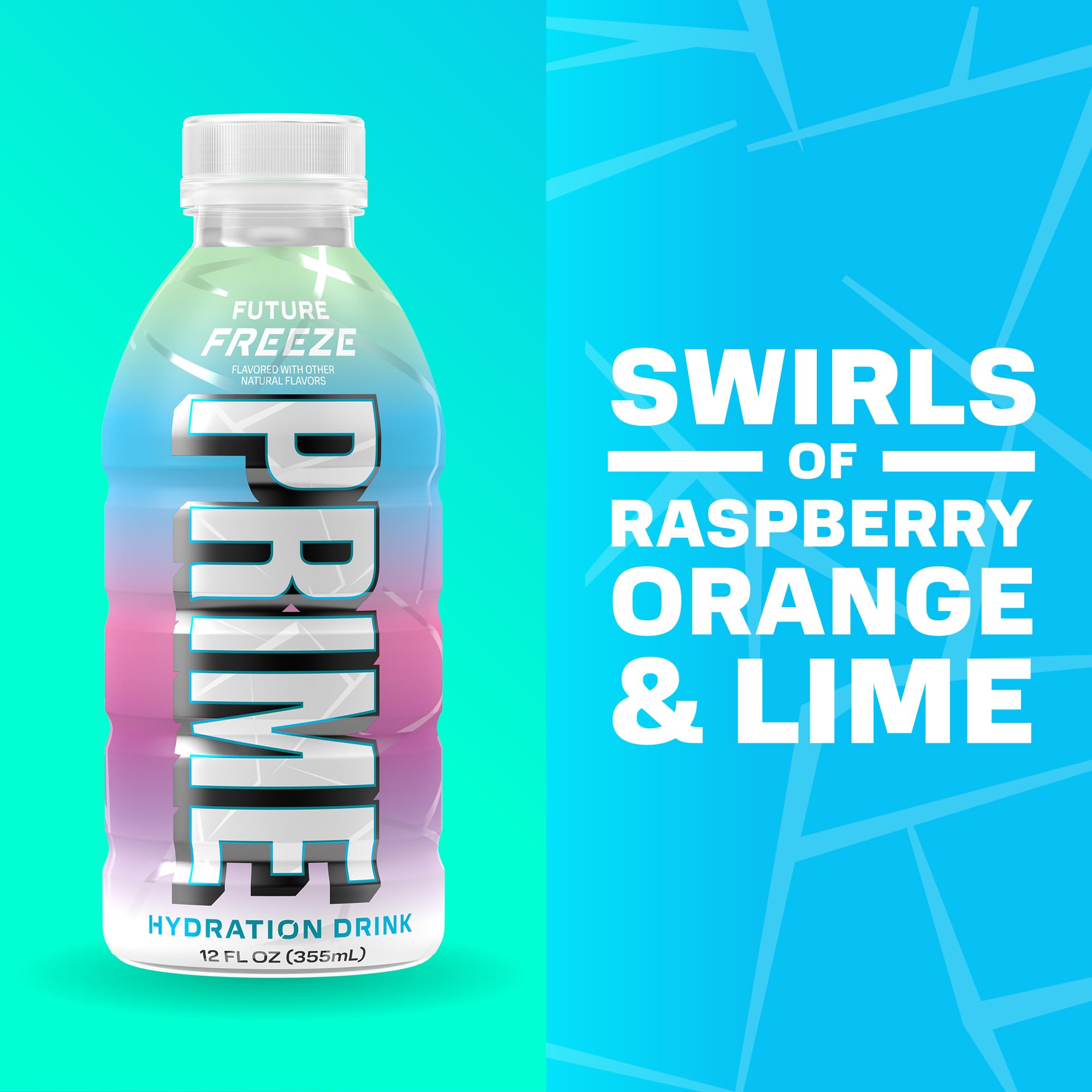 PRIME HYDRATION lata abierta en manos de usuario tras entrenamiento, rápido reabastecimiento