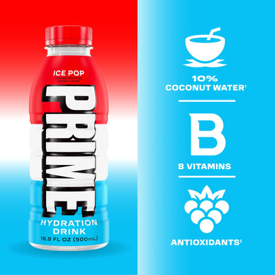 PRIME HYDRATION vertido en vaso para ver color y textura refrescante