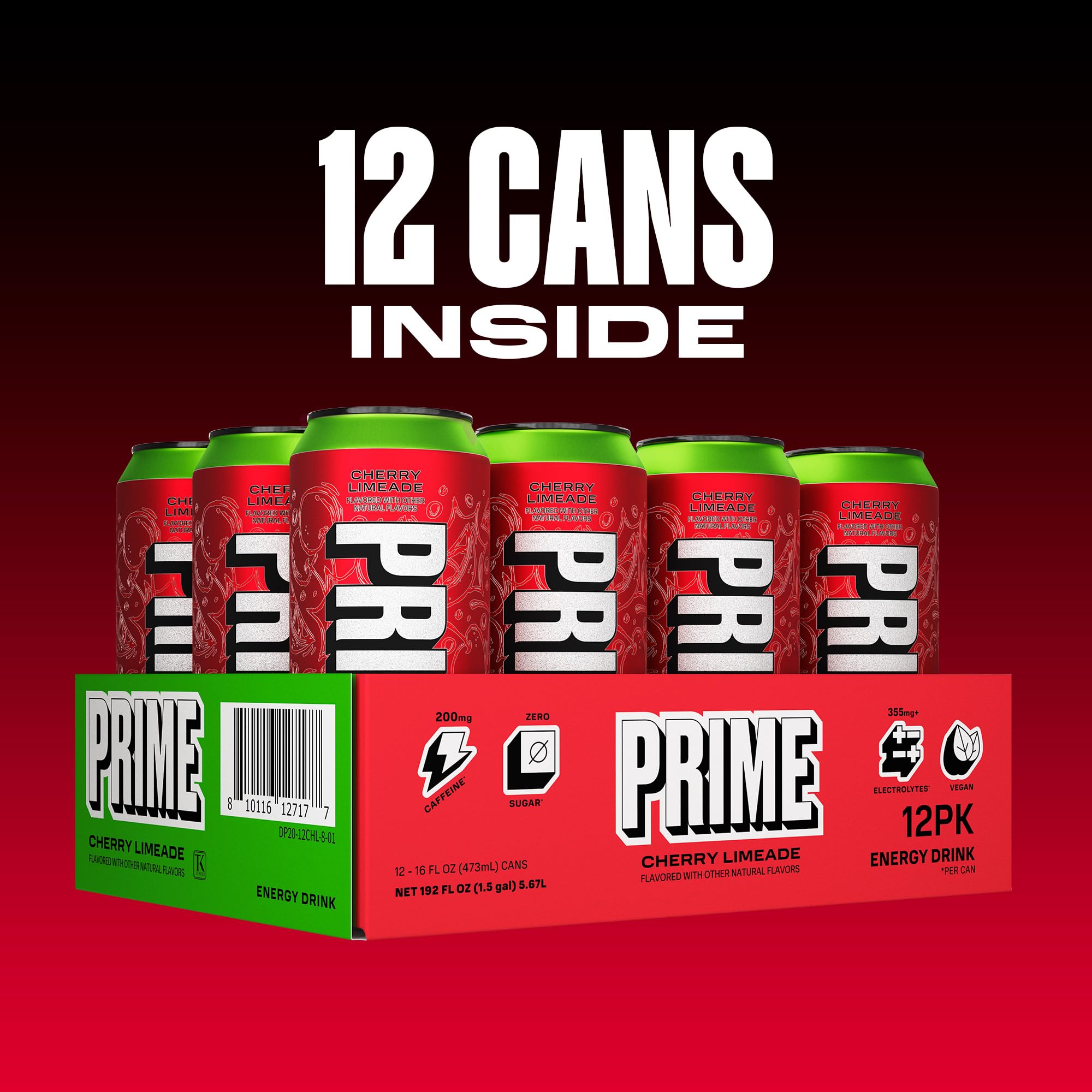 PRIME HYDRATION paquete de 12 latas ideal para almacenamiento semanal