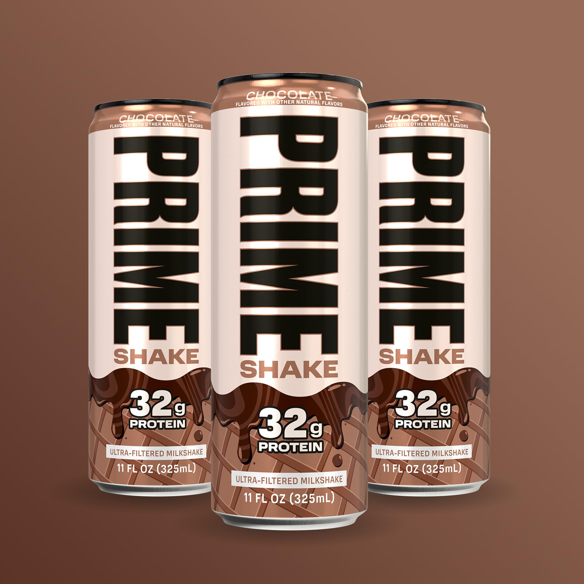 PRIME HYDRATION batido servido en vaso, muestra aspecto y color chocolate