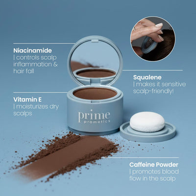 Prime Prometics etiqueta con ingredientes que nutren y calman el cuero cabelludo
