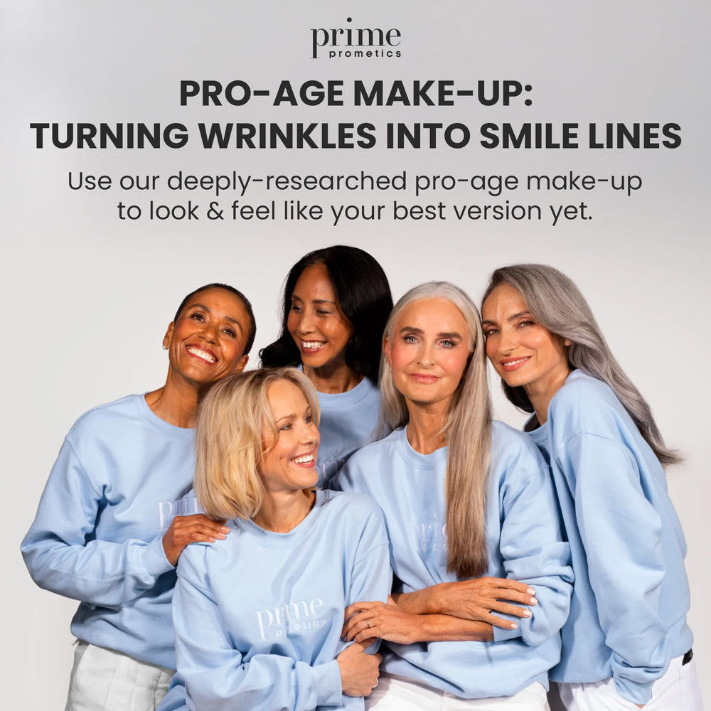 Prime Prometics producto en ambiente lifestyle junto a rutina de belleza