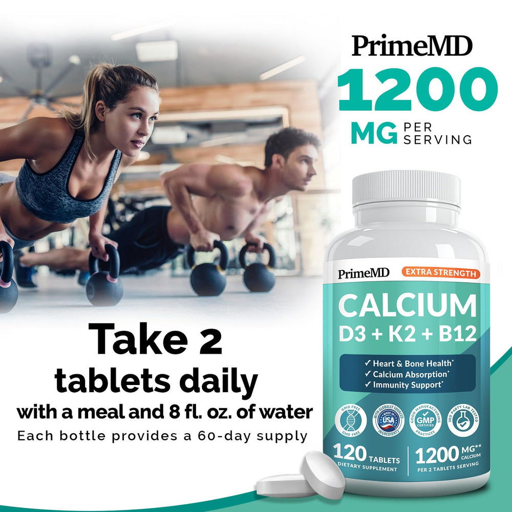 PrimeMD tabletas junto a un vaso de agua para toma recomendada