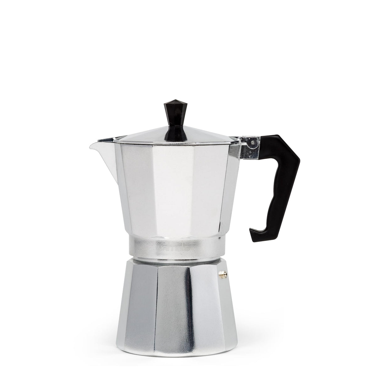 Primula front view of moka pot showing compact design and quick brewing benefit