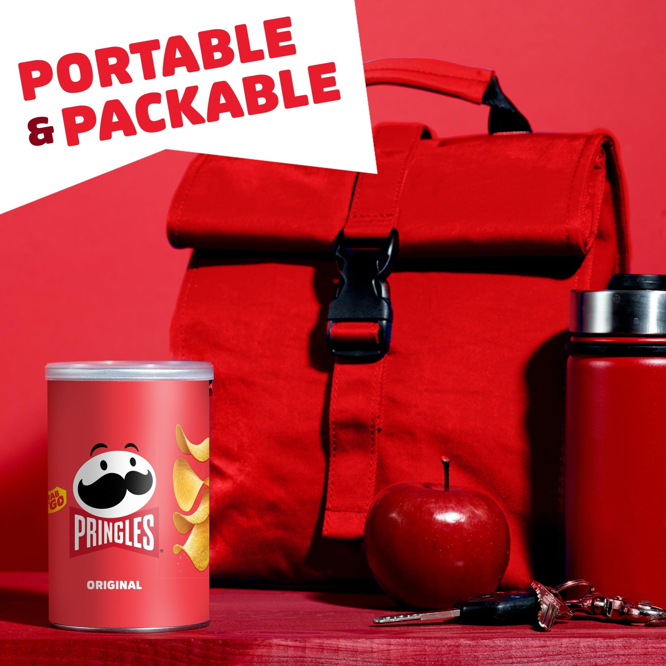 Pringles lata abierta con láminas visibles indicando cantidad y presentación