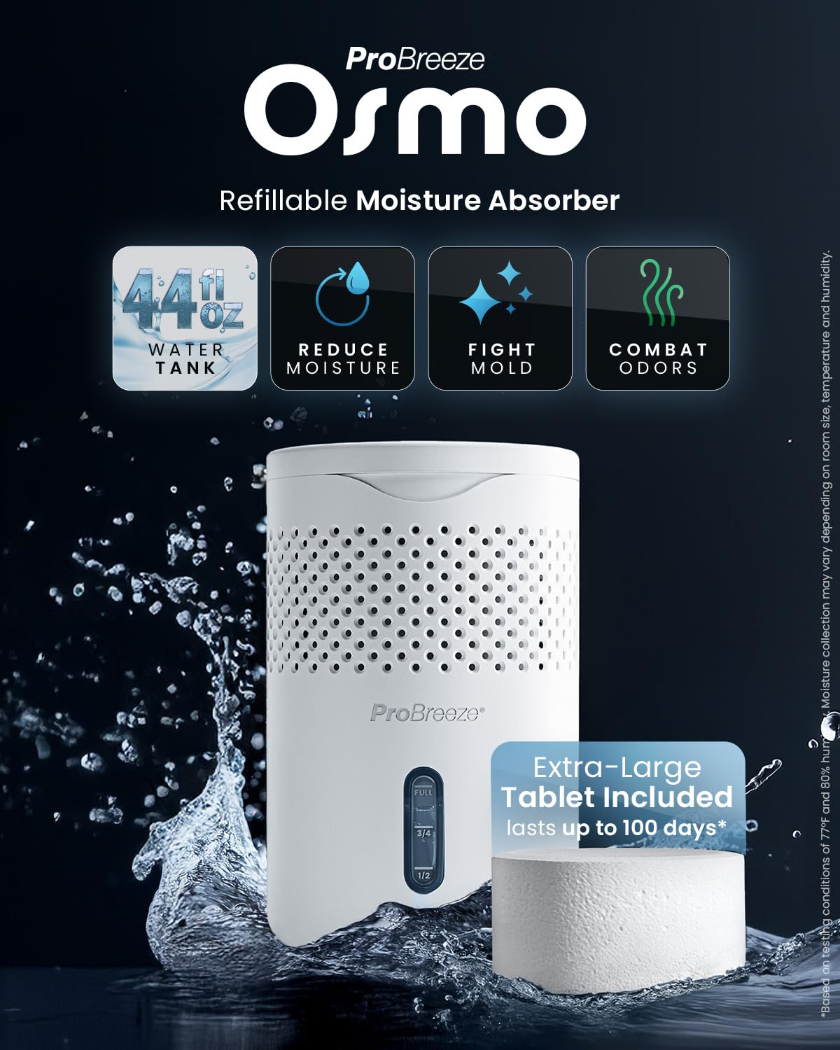 Pro Breeze Osmo pastilla recargable de 1.54 lb mostrando superficie activa