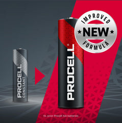 PROCELL primer plano de terminales AA mostrando construcción resistente