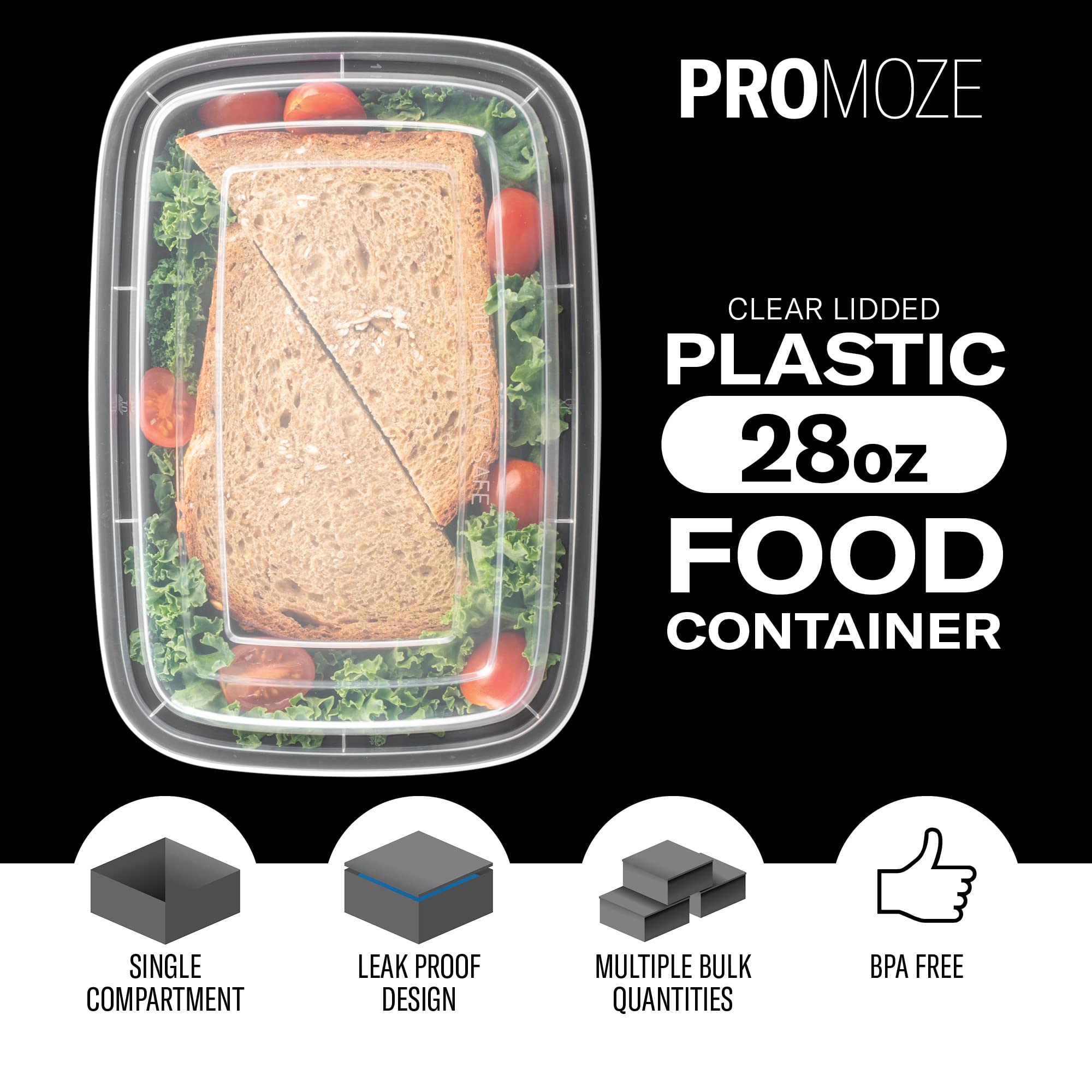 PROMOZE close-up of lid seal showing leak-resistant design and secure transport