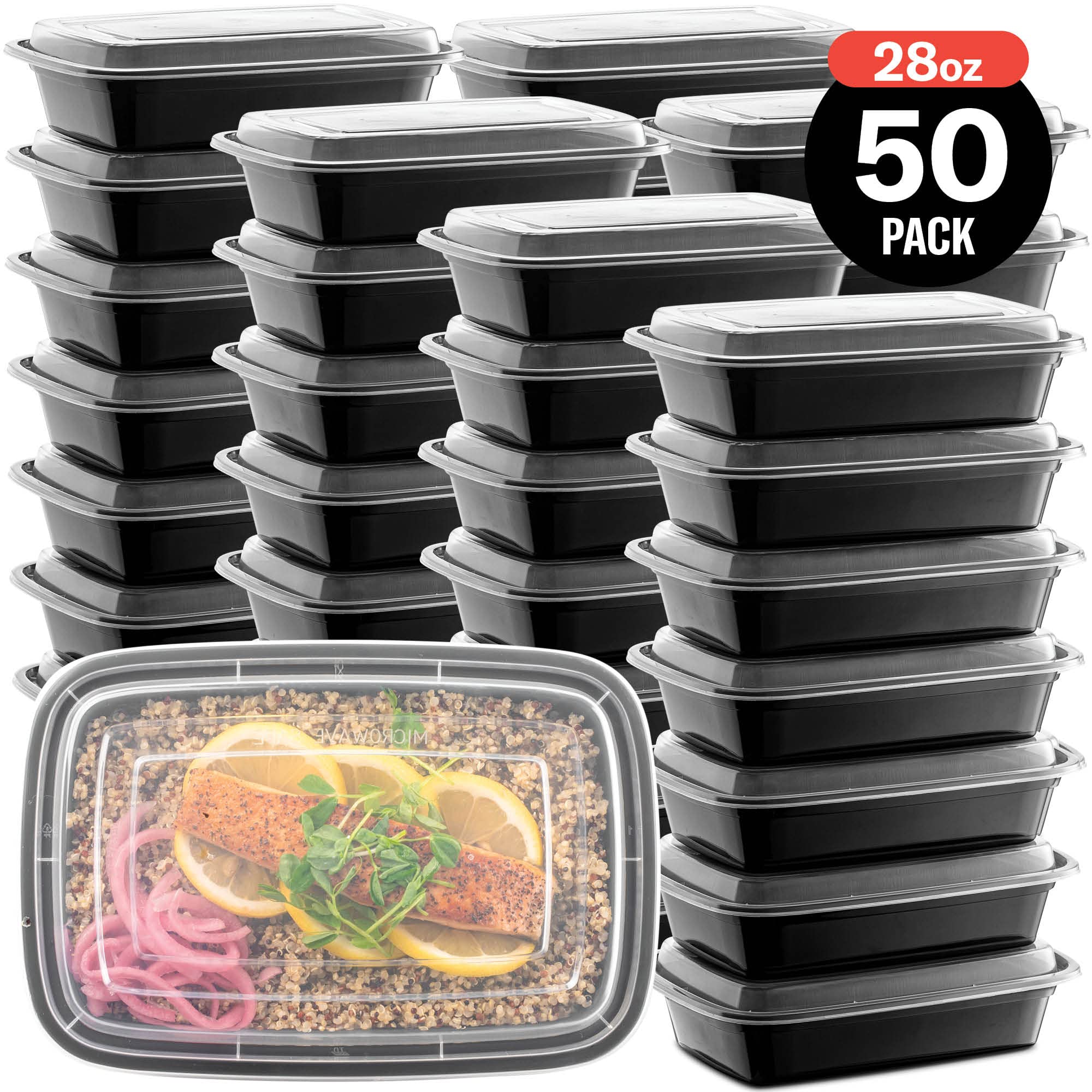 PROMOZE top-down view with a full meal showing single-compartment portioning benefit