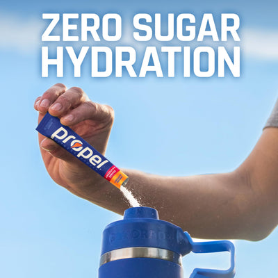 Propel mixed drink in clear glass showing dissolved powder and refreshing hydration benefit