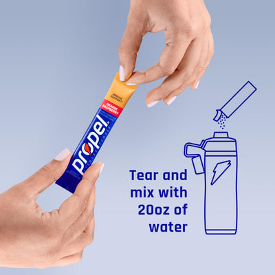 Propel nutrition facts label closeup showing vitamin C zinc content benefit