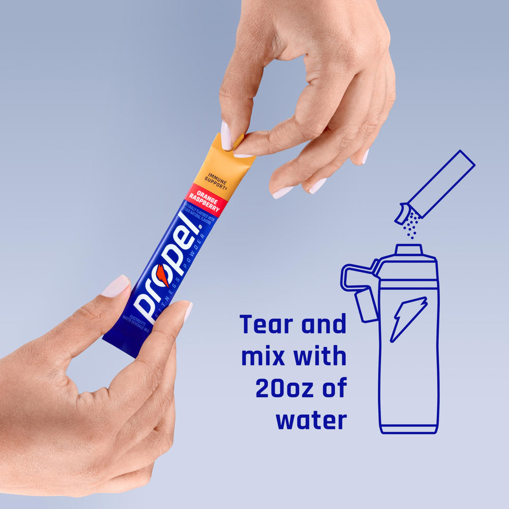 Propel nutrition facts label closeup showing vitamin C zinc content benefit