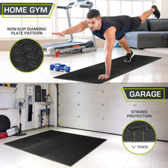 ProsourceFit losetas instaladas en gimnasio en casa reduciendo ruido