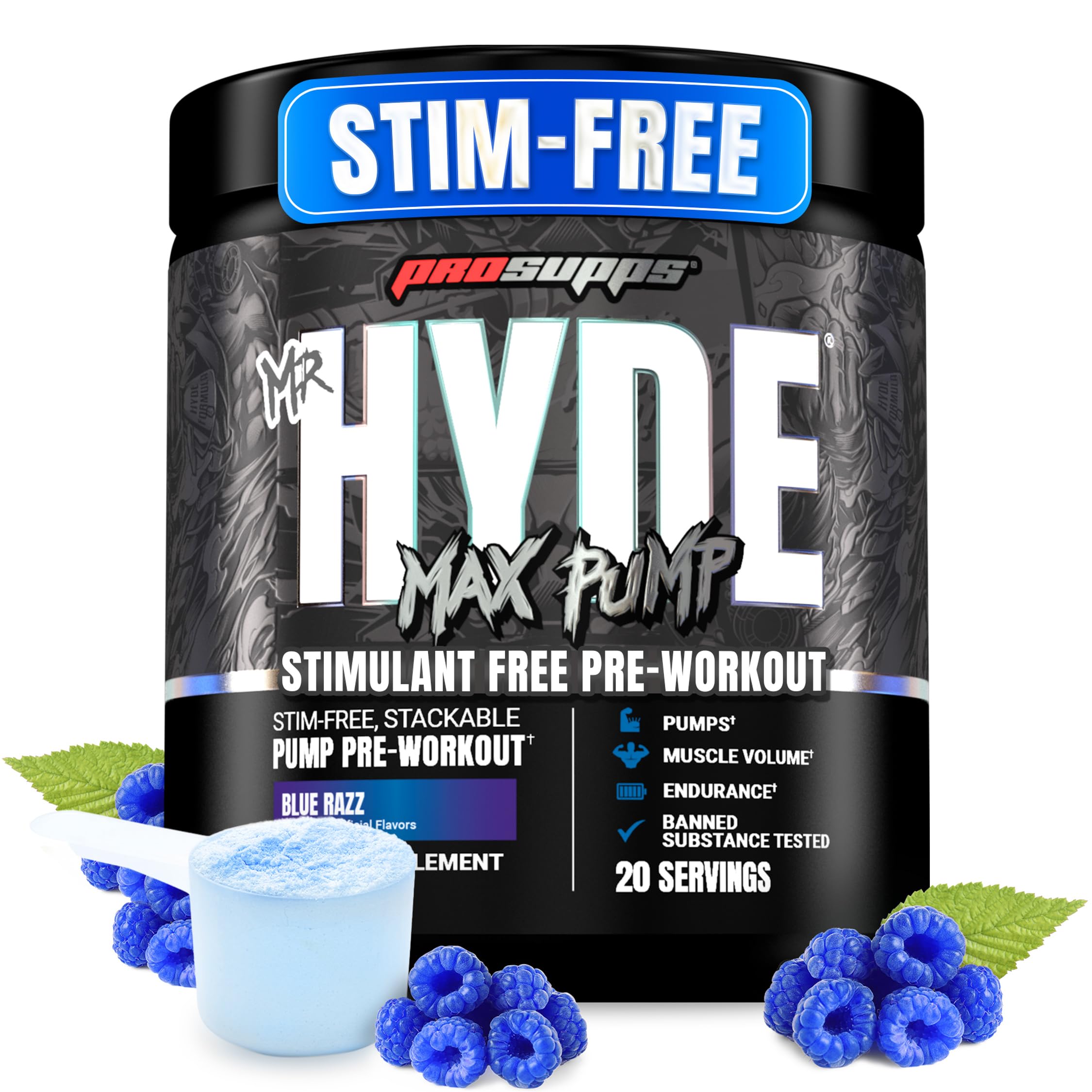 ProSupps envase frontal de Mr. Hyde Max Pump mostrando presentación y sabor
