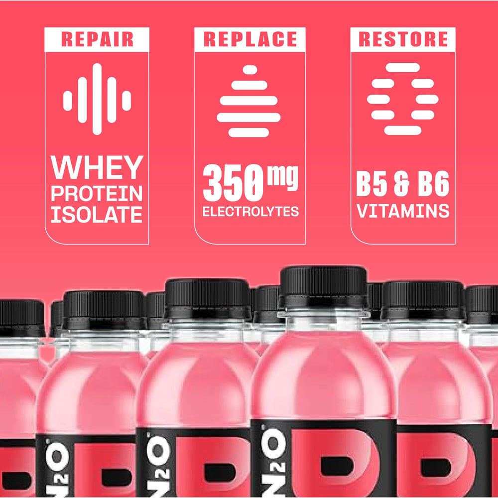 Protein2o etiqueta con ingredientes y vitaminas B5 B6 para confianza nutricional