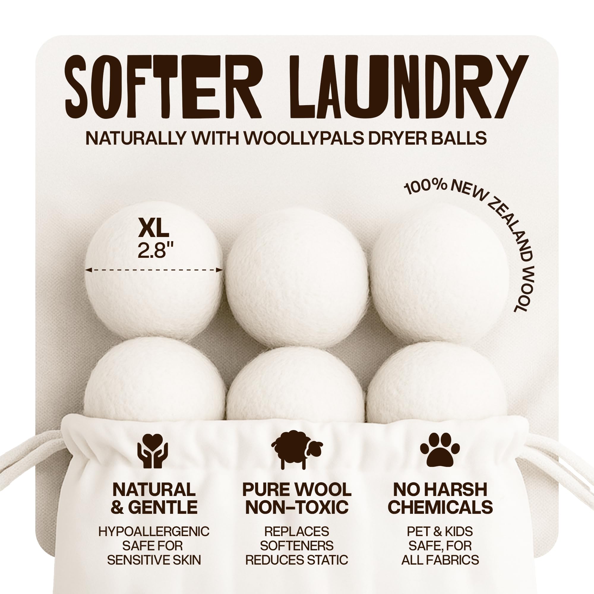 Prushh WoollyPals textura de la lana en primer plano que evidencia suavidad natural