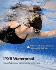 PSIER side profile on swimmer demonstrating waterproof use