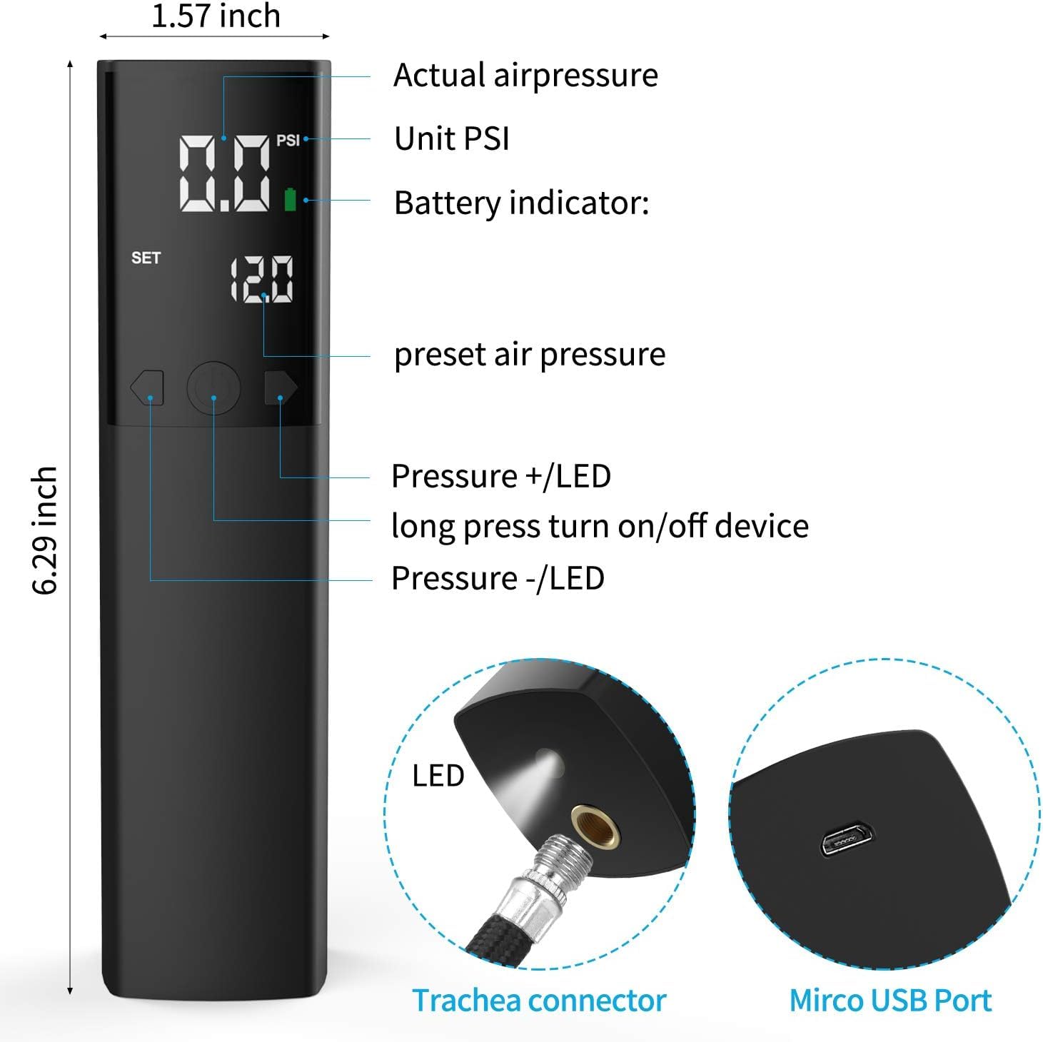 Pumteck size comparison next to phone highlighting compactness and easy storage benefit