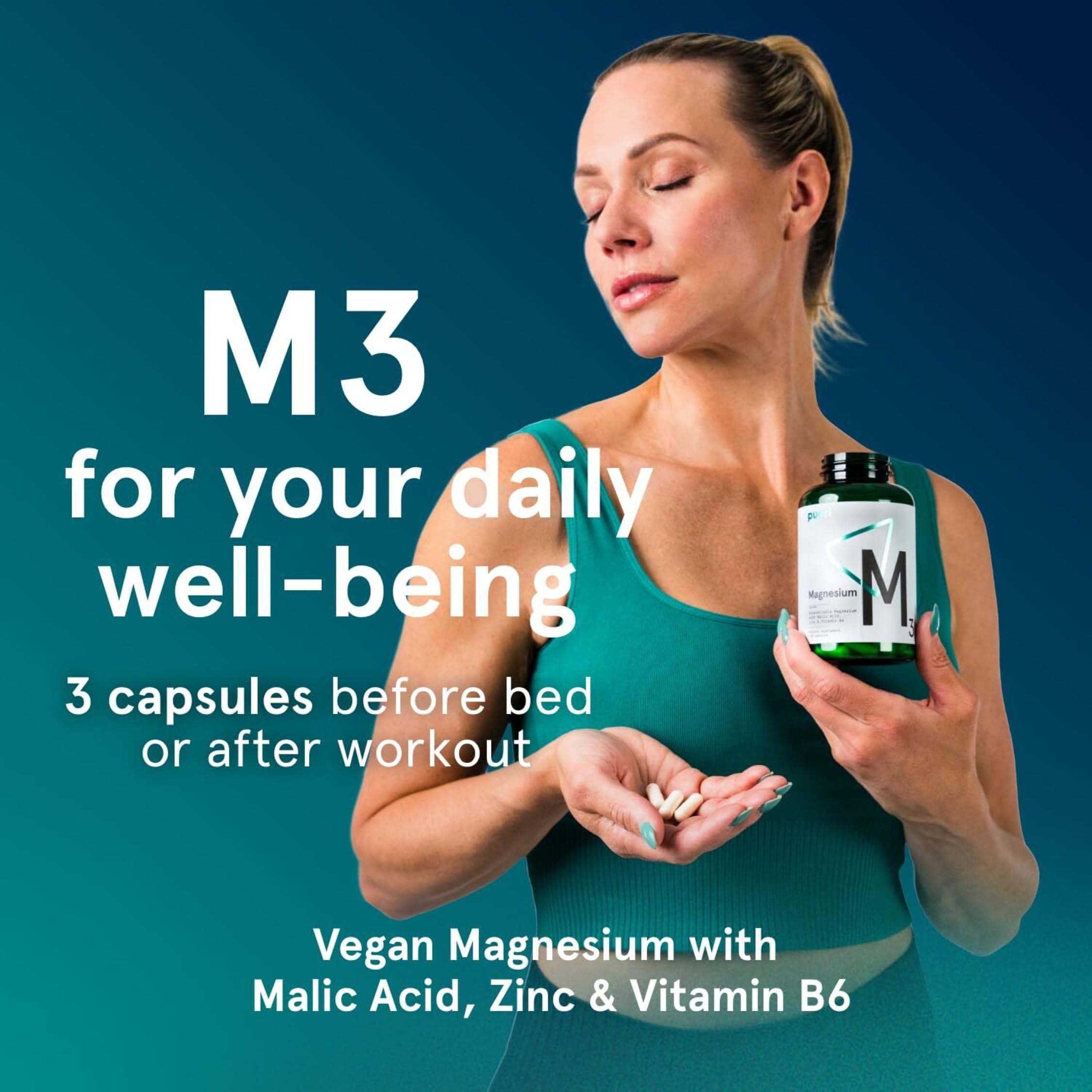Puori M3 detalle de lista de ingredientes y sello de pureza