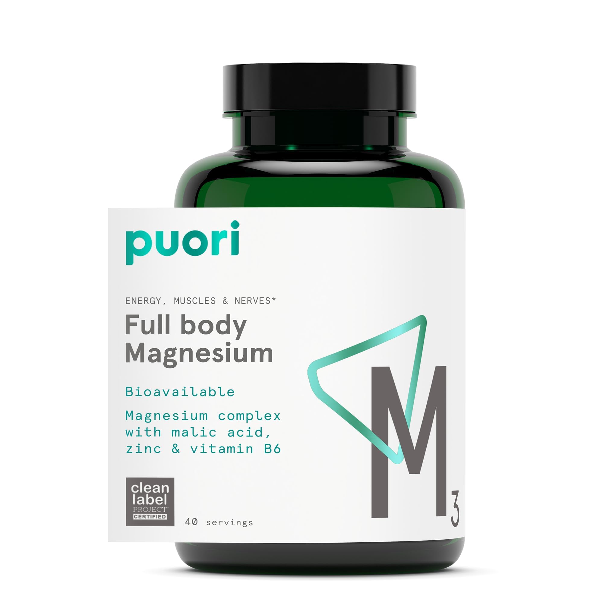 Puori M3 frontal del envase mostrando cápsulas y beneficios