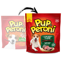 Pup-Peroni textura en primer plano que destaca ternura y humedad