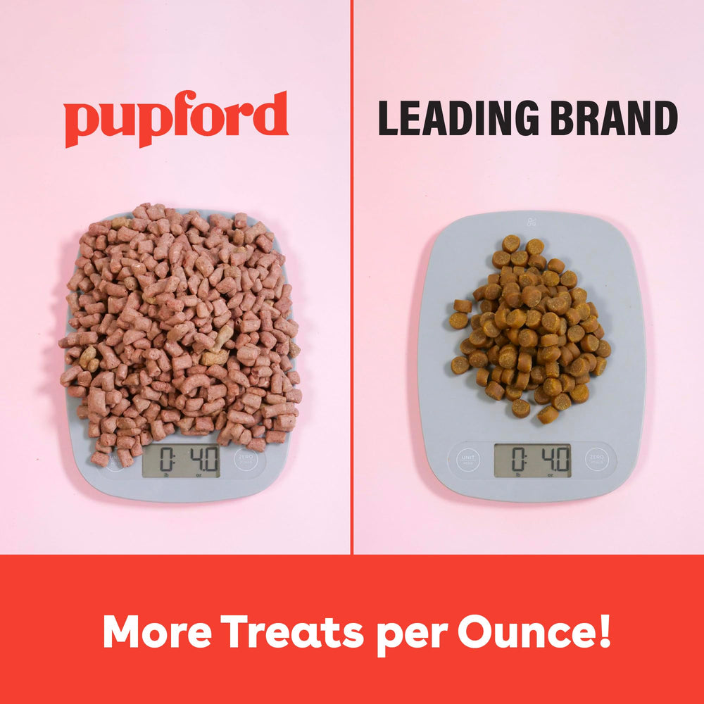 Pupford etiqueta con información nutricional e ingredientes simples para seguridad