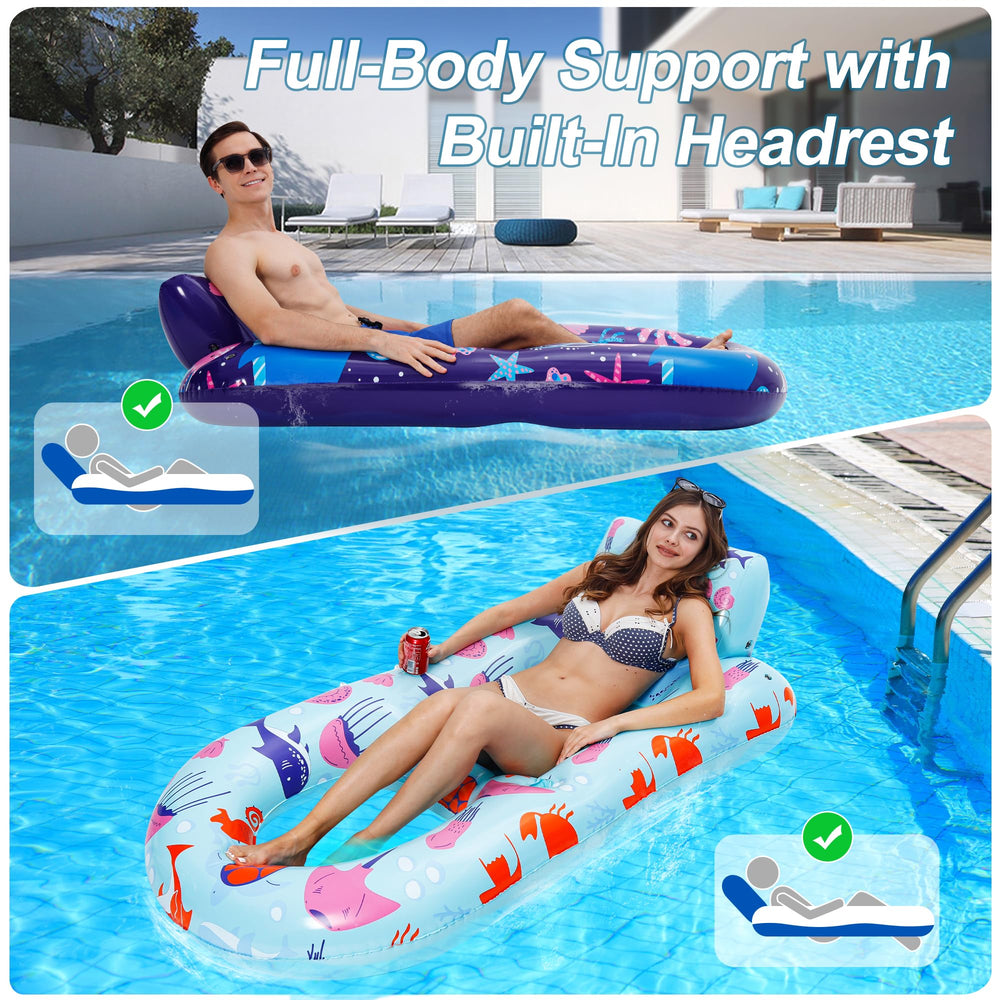PuppyuWill flotador en piscina con respaldo que ofrece apoyo lumbar cómodo