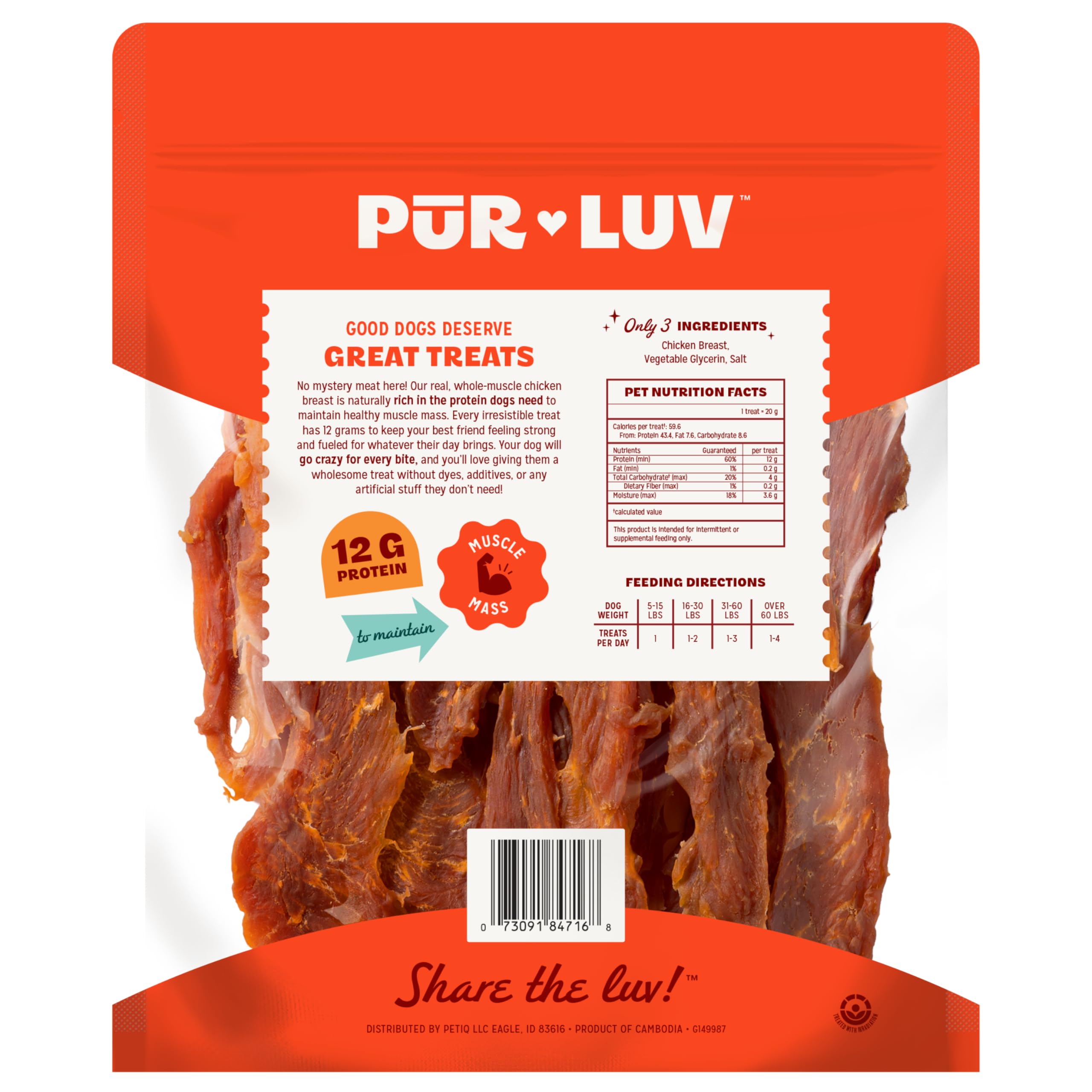Pur Luv presentación en cocina lista para premiar tras entrenamiento