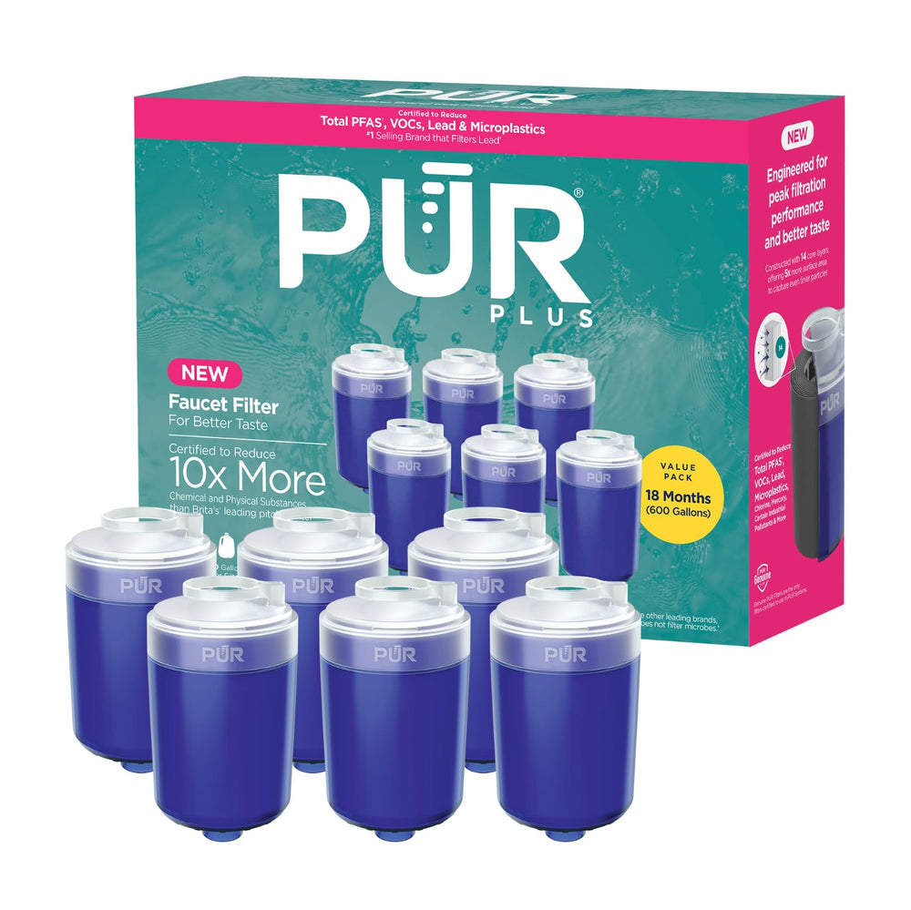 PUR empaque frontal mostrando pack de seis y beneficio suministro continuo