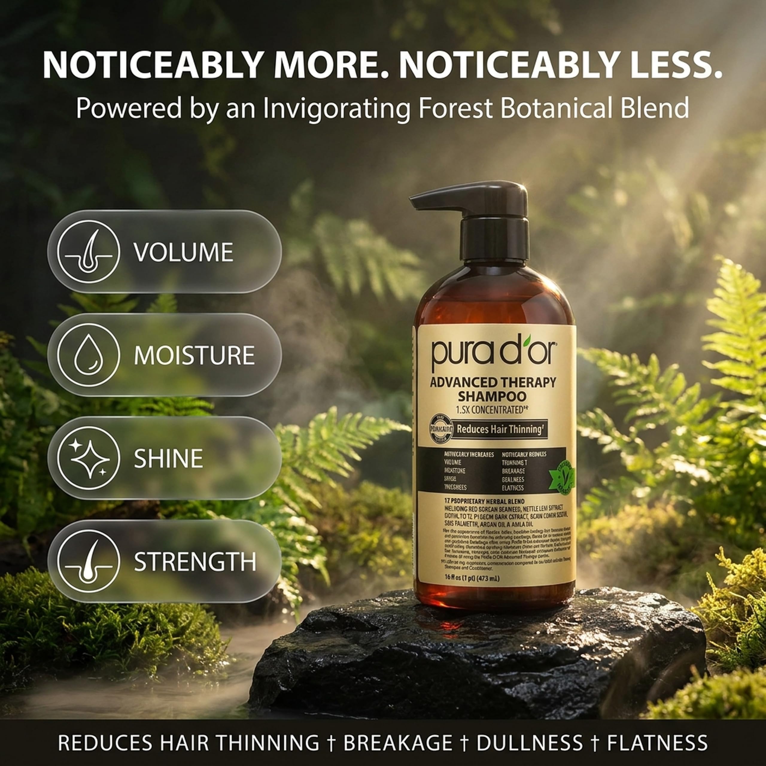 PURA D'OR aplicación sobre cabello mojado para limpieza y mejor textura