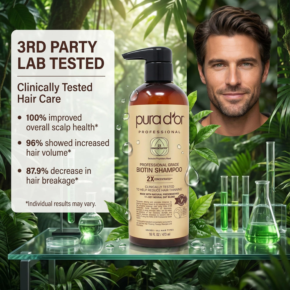 PURA D'OR ingredients arranged to show botanical formulation benefits