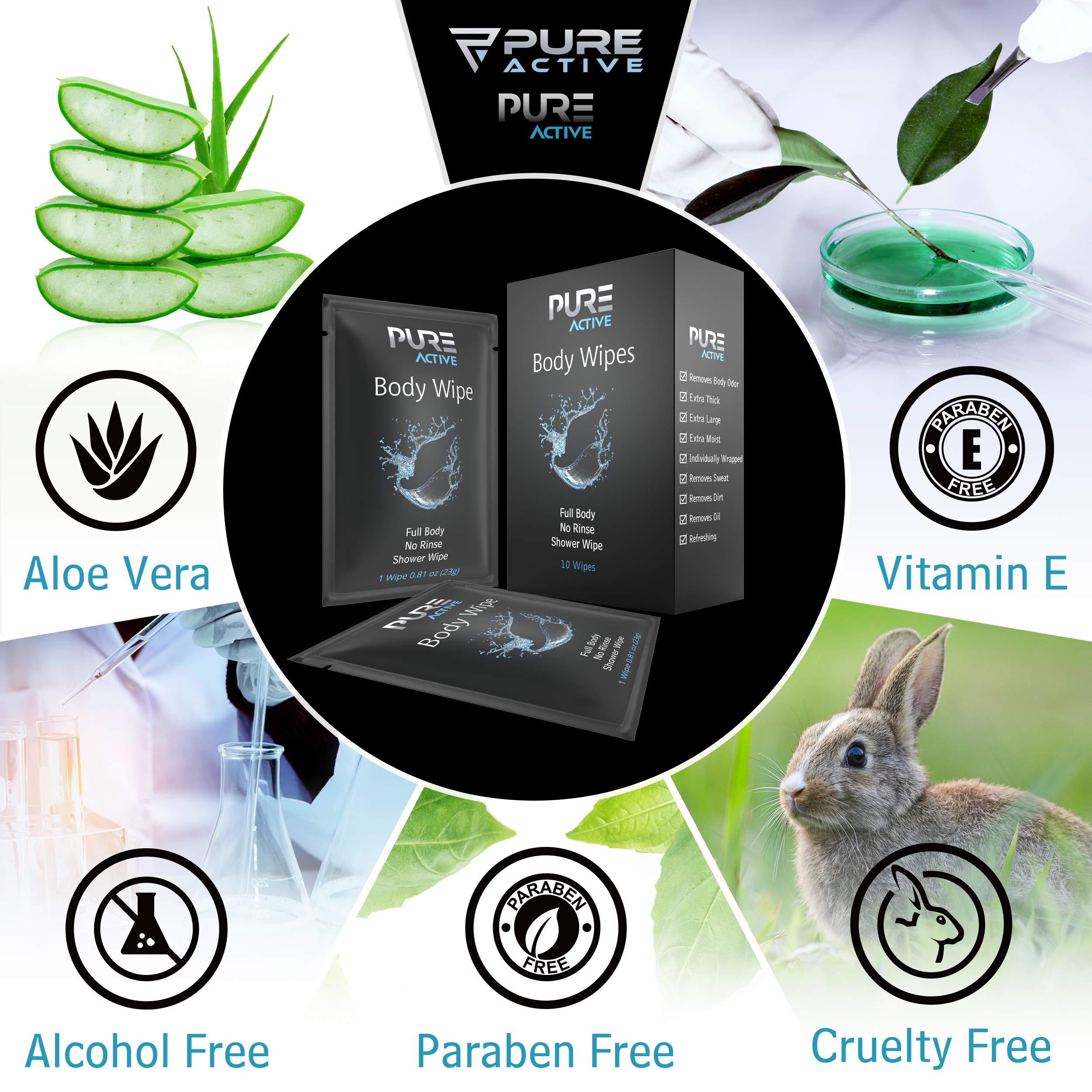 Pure Active primer plano del envoltorio individual conservando frescura