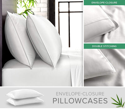 Pure Bamboo envelope pillowcase closure view showing neat finish and pillow protection