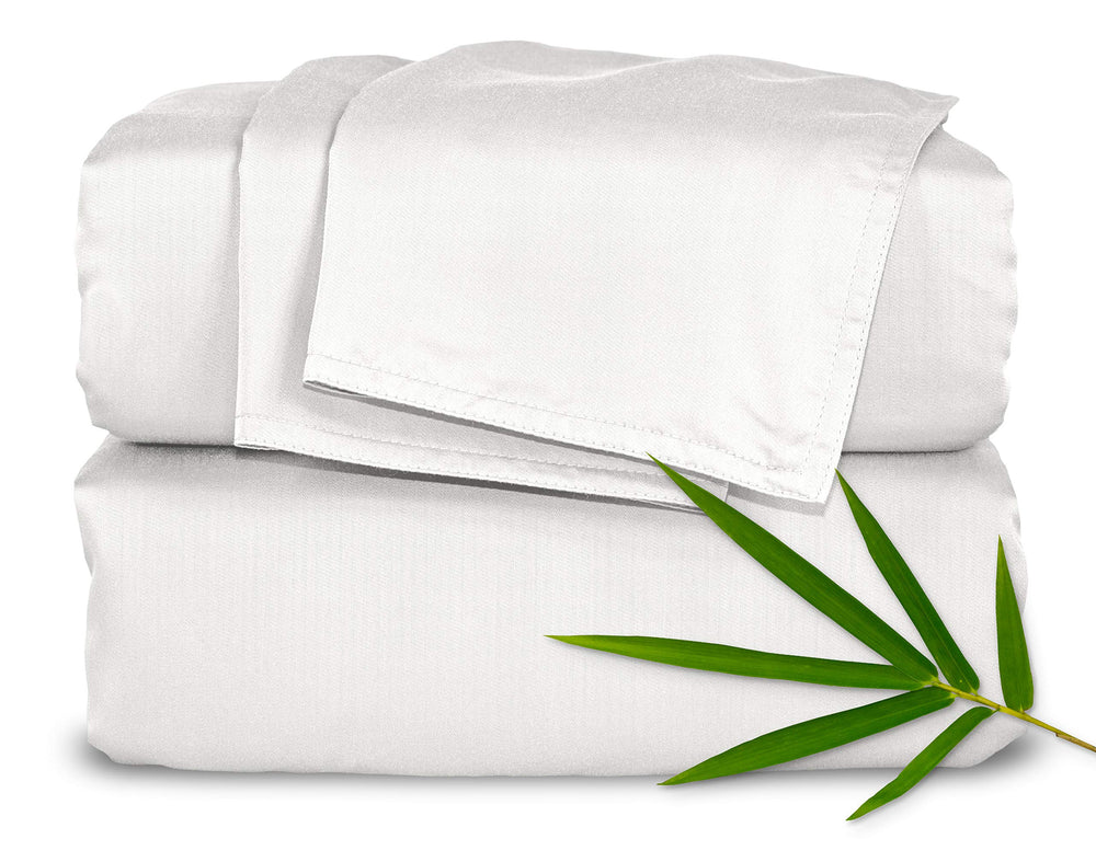 Pure Bamboo folded king sheet set front view showing neat packaging and soft look