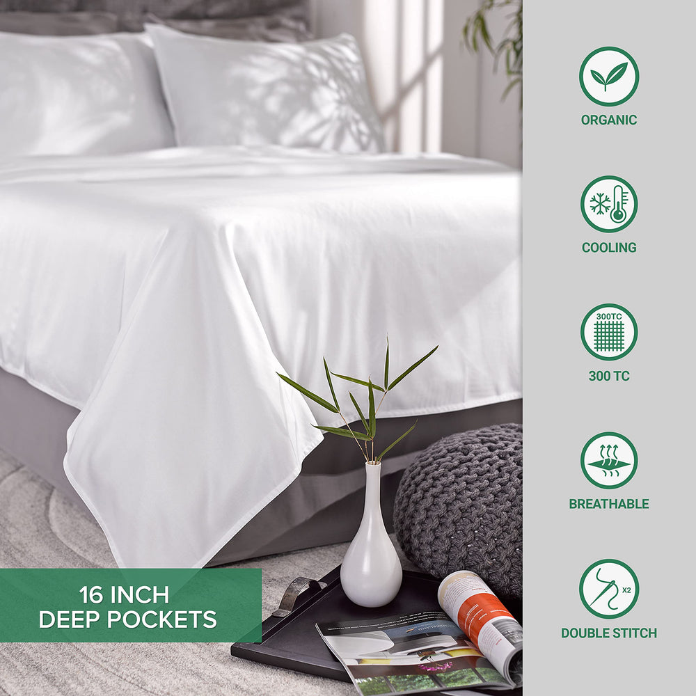 Pure Bamboo neatly folded sheet set indicating easy storage and care