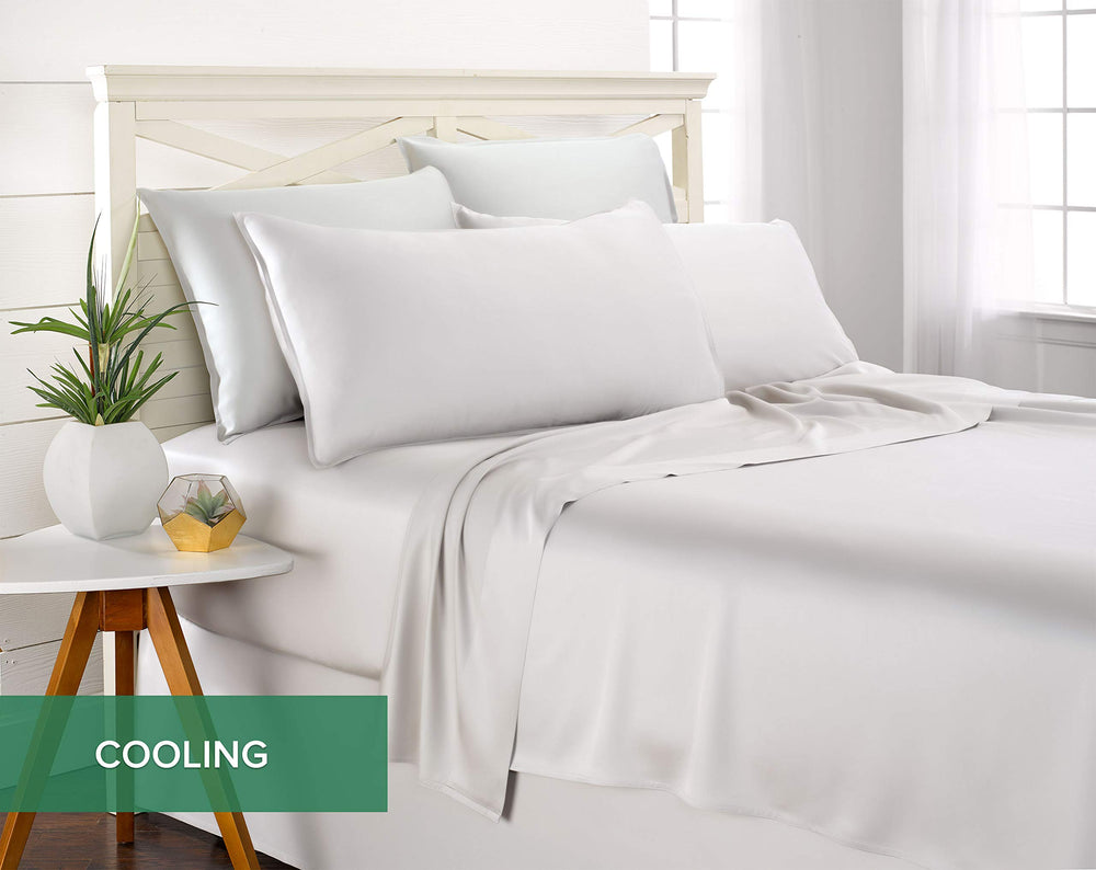 Pure Bamboo styled king bed in modern bedroom illustrating cooling, luxurious bedding