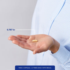 Pure Encapsulations capsule beside a ruler to show scale and serving clarity