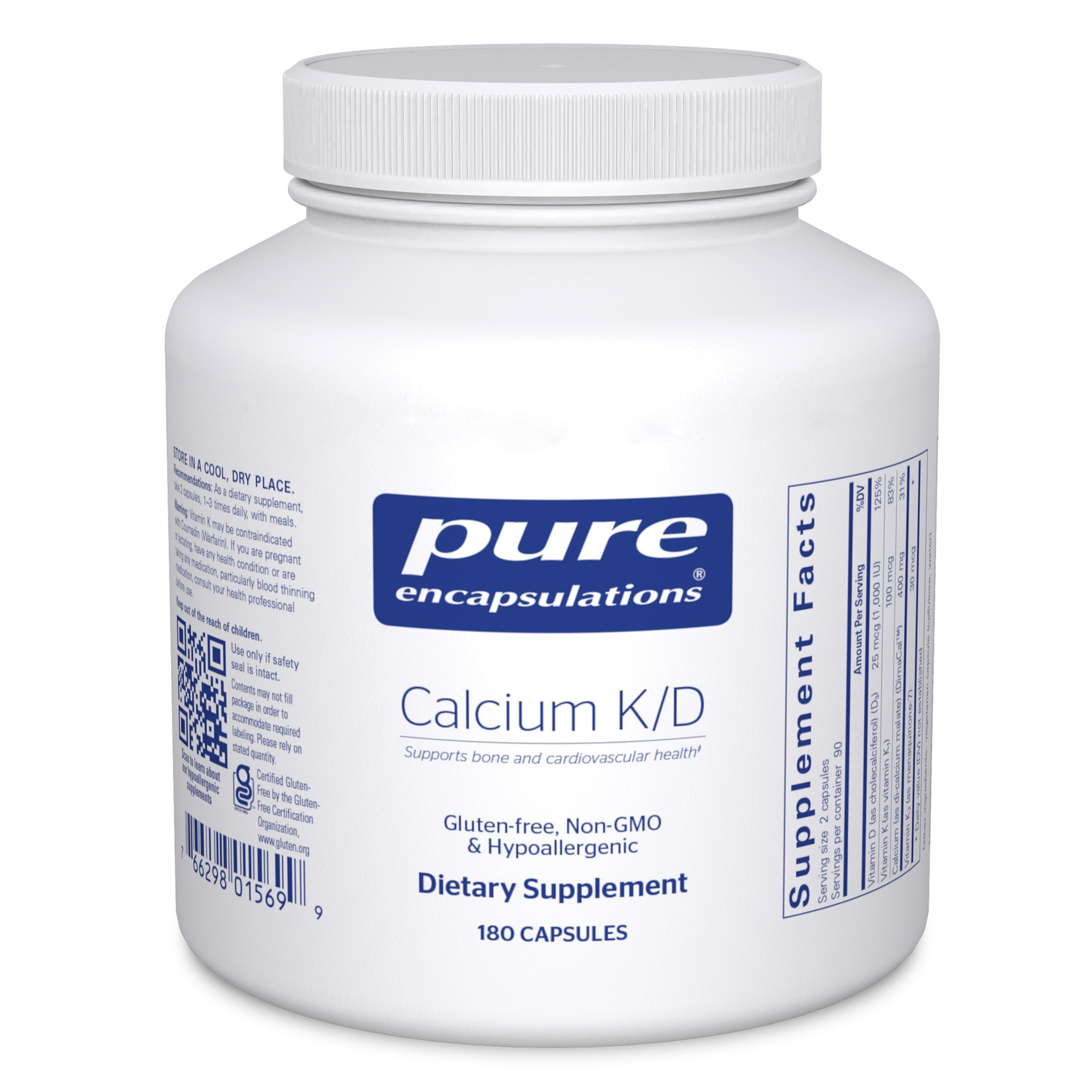Pure Encapsulations vista frontal del envase que transmite calidad