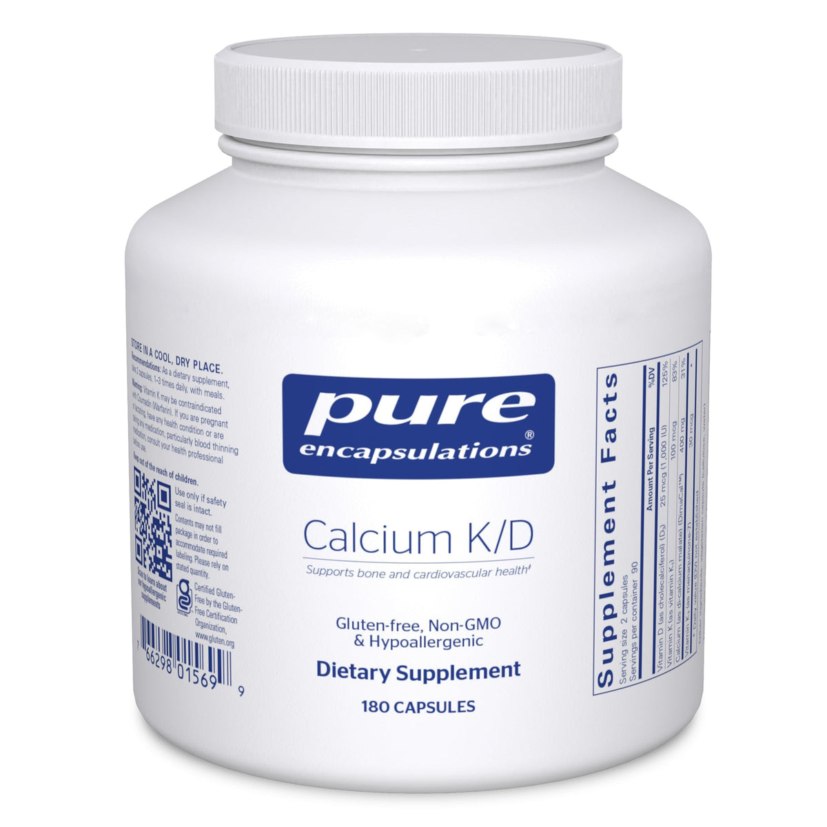 Pure Encapsulations vista frontal del envase que transmite calidad