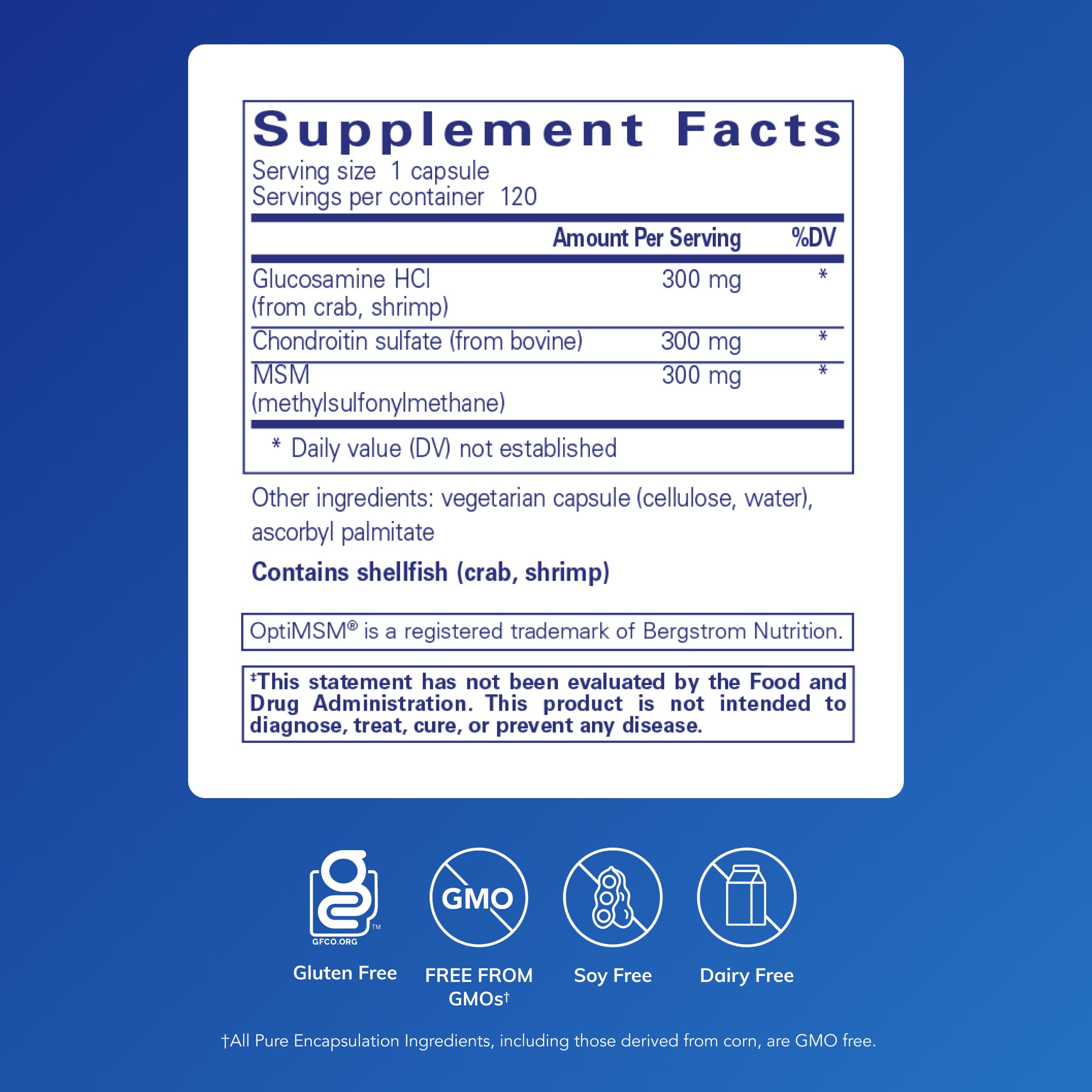 Pure Encapsulations cápsula en primer plano que muestra tamaño y pureza