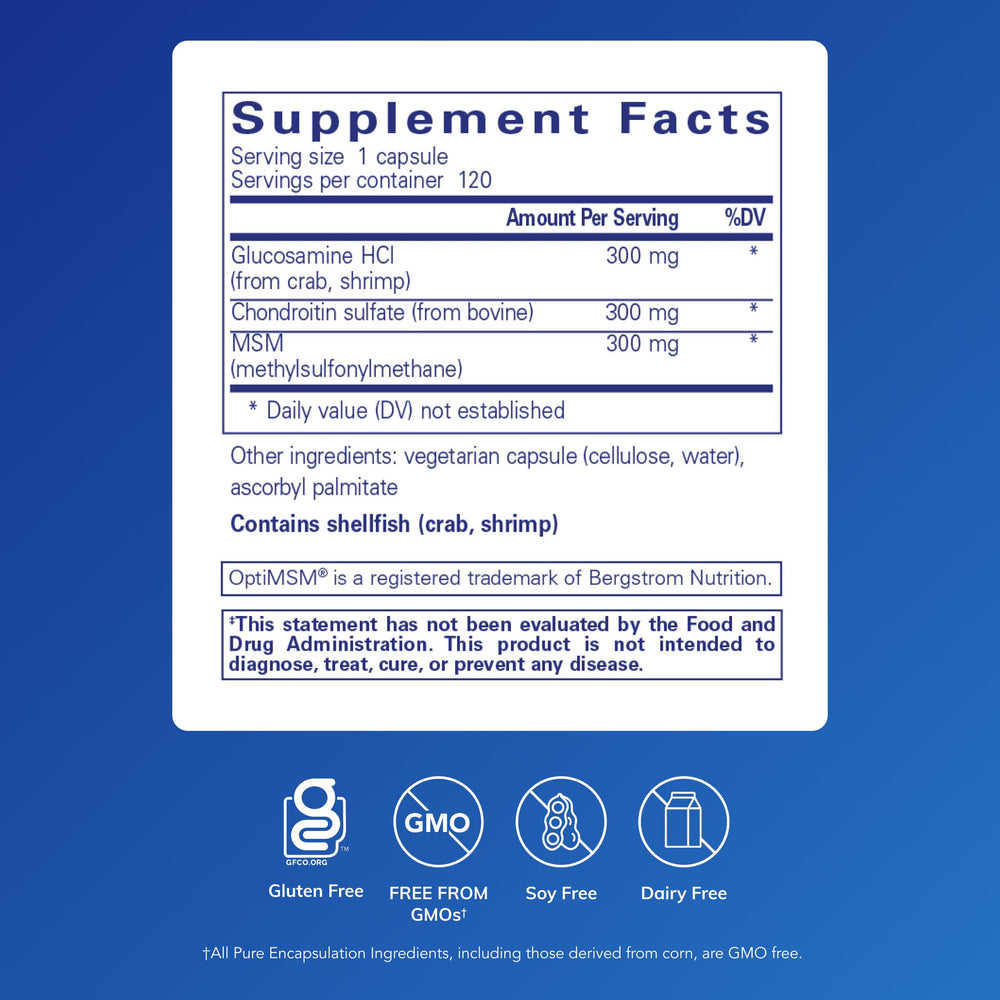 Pure Encapsulations cápsula en primer plano que muestra tamaño y pureza