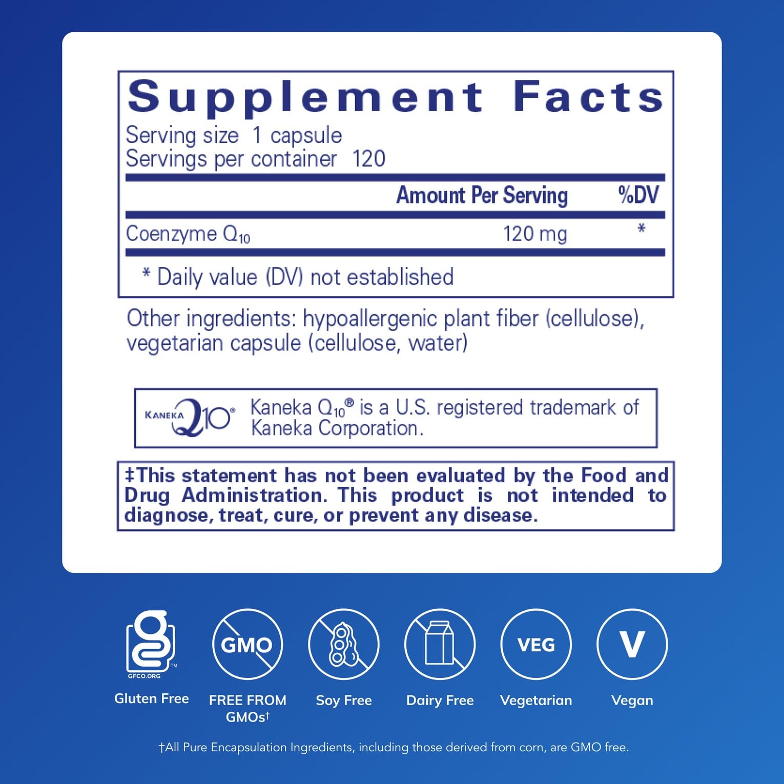Pure Encapsulations etiqueta detallada con información y pureza del producto