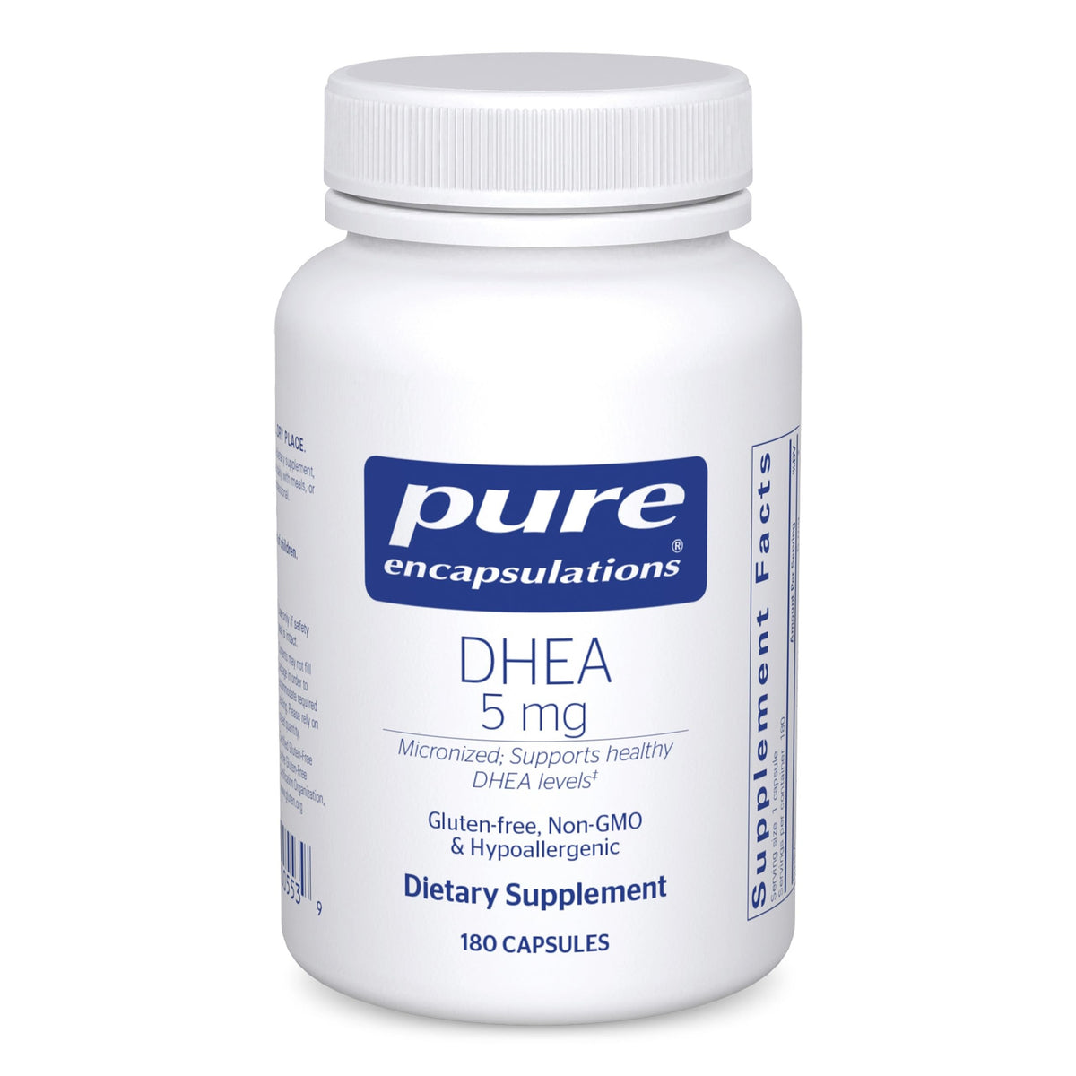 Pure Encapsulations frasco frontal mostrando 180 cápsulas y claridad de marca