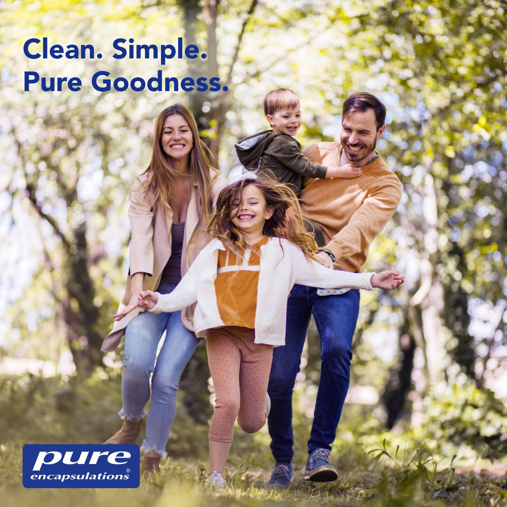 Pure Encapsulations producto en cocina junto a alimentos, integración en la rutina diaria