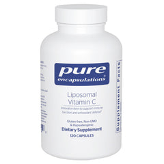 Pure Encapsulations frasco delantero mostrando etiqueta y contenedor, presenta confianza