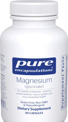 Pure Encapsulations frasco frontal magnesio glicinato, presentación clara y profesional